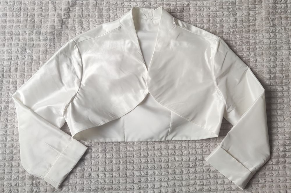 Suknia ślubna mini, ecru, rozm 34-36