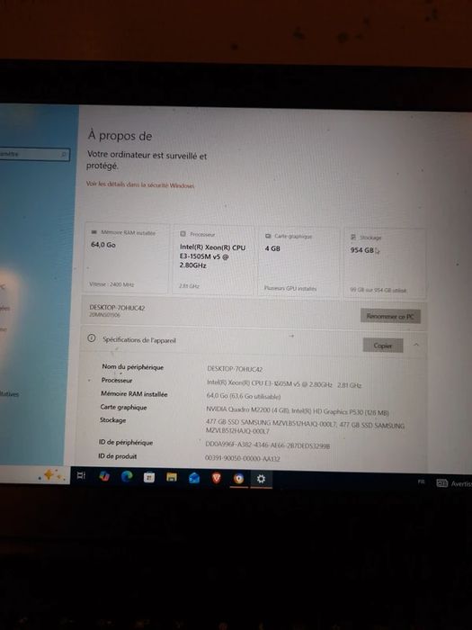 Lenovo ThinkPad P51, Intel Xeon E-1505m, 64gb Ram, 1TB SSD NvME, Windows 11