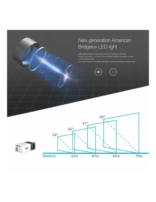 Mini Projetor Portátil Multimédia