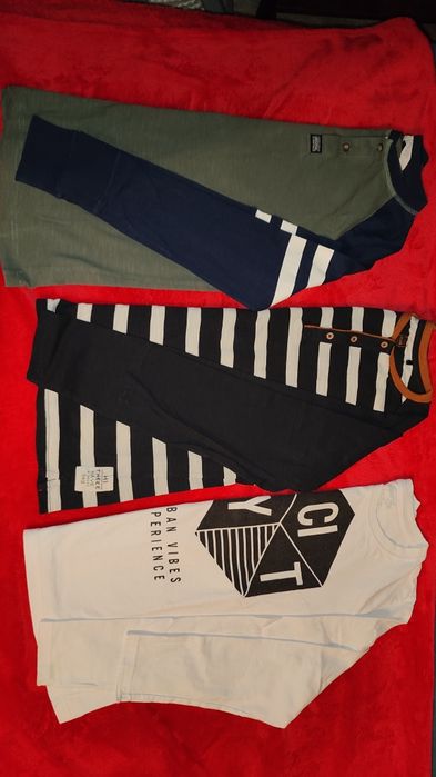 3 koszulki z długim rękawem 158