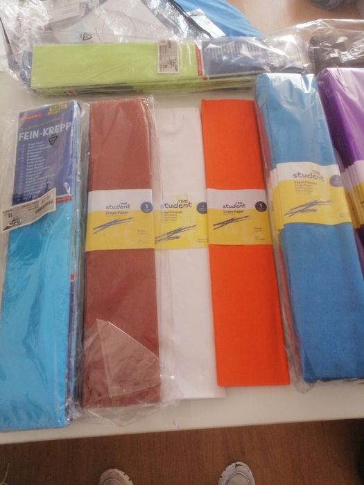 Papel de crepe - papel plissado - várias cores