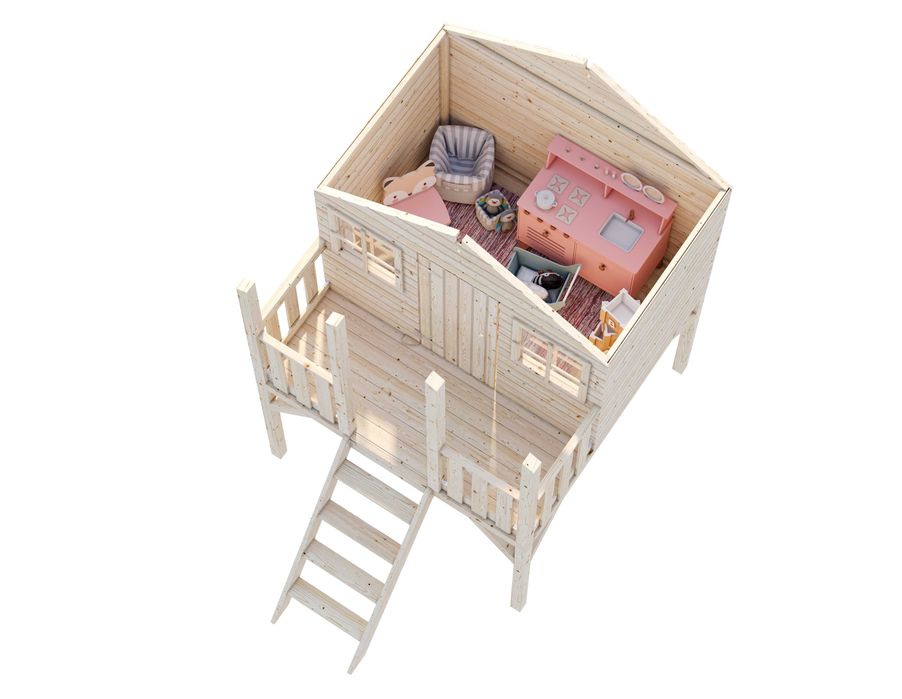 Drewniany domek dla dzieci, domek dla dzieci TOBY 1,8 x 1,9 m