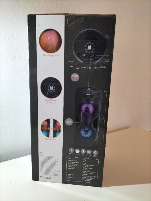 Głośnik przenośny ROSELAND Bluetooth,Radio,Karaoke LED RGB 10W
dostępn