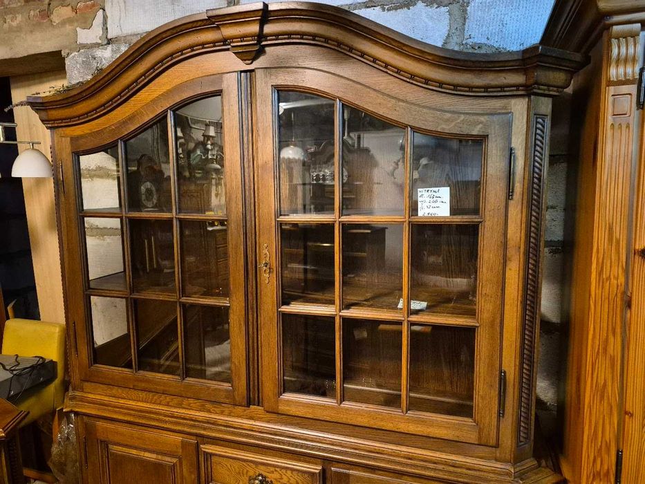 Meble dębowe komoda witryna meble dębowe komplet przecena !!