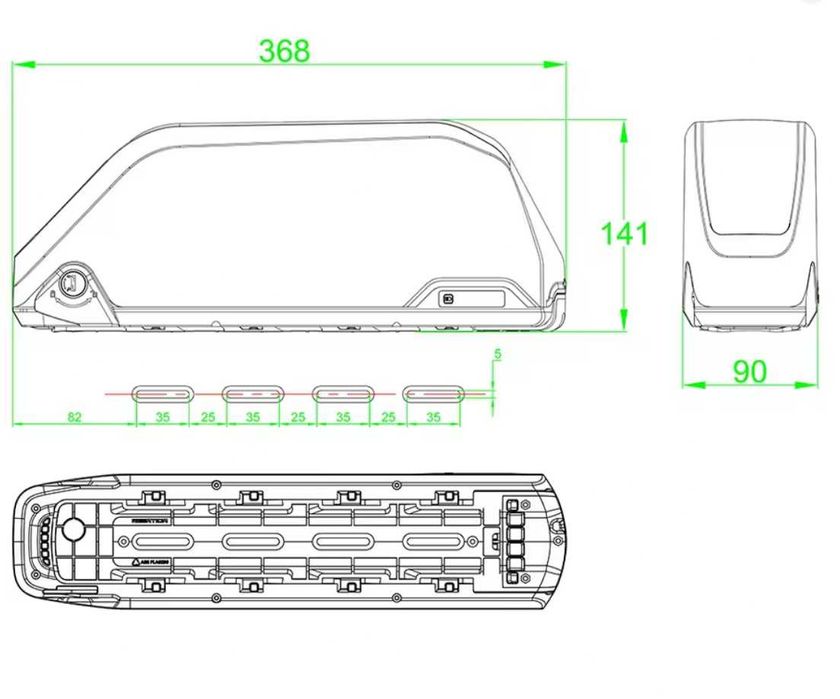 Akumulator Bateria Rowerowa Bidonowa 48V 21Ah