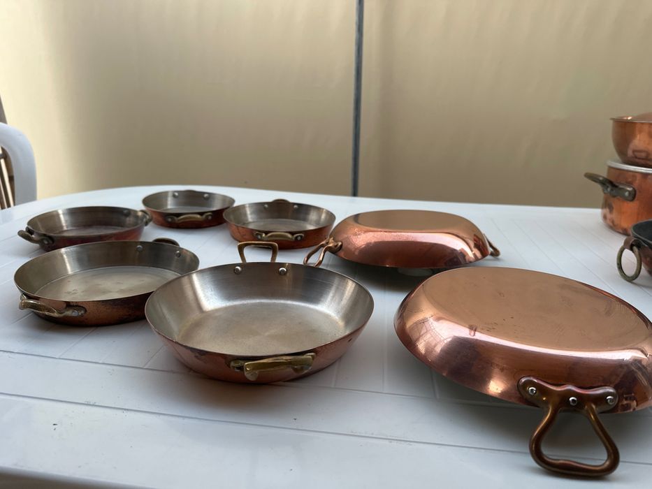 Panelas e frigideiras de cobre