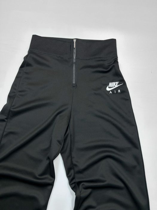 Vintage Nike Track Pants Jet Black Polyester White Y2K
