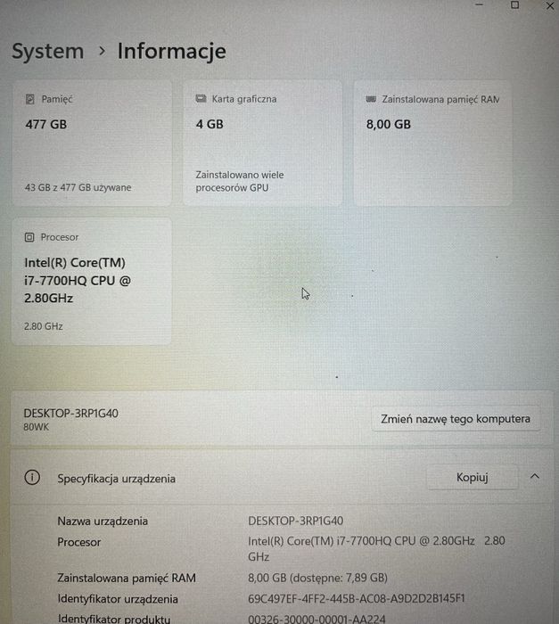 Laptop gamingowy Lenovo Y520 nieaktualne