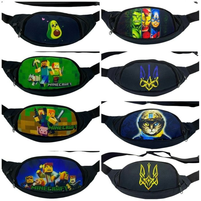 Бананка дитяча із малюнком популярних героїв серіалів та ігор