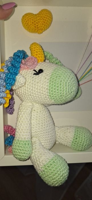 Moldura com unicórnio  amigurumi
