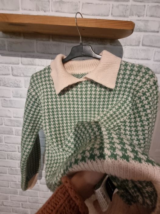 Ciepły sweter damski w pepitkę Shein S