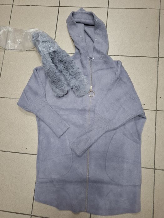 Płaszcz Alpaka suwak ,futerko