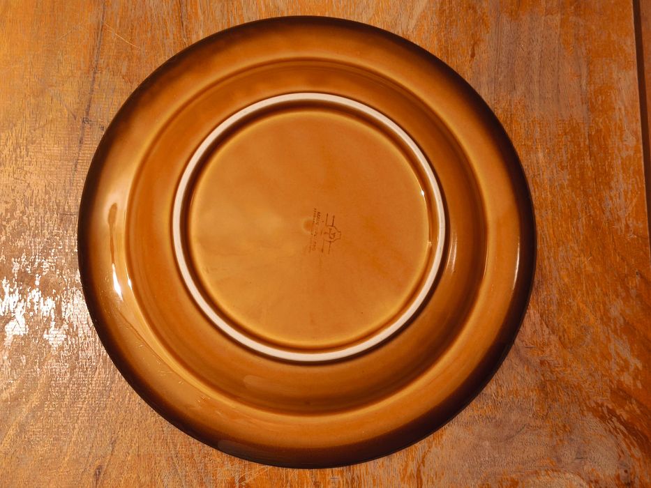 Duży miodowy głęboki talerz Porcelit Pruszków PRL