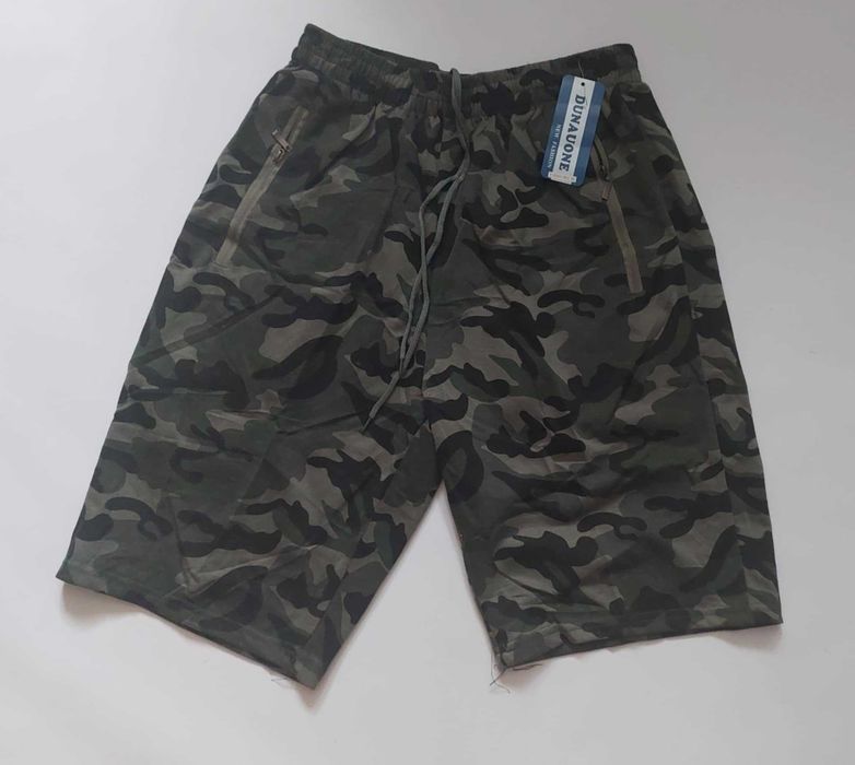 Spodenki męskie dresowe moro bawełna Dunauone Y-6343 z kieszeniami r M