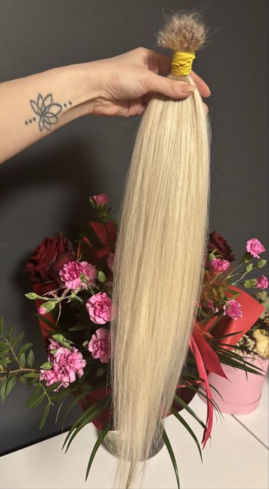 60cm 70g Naturalne wlosy rozjaśnione z dziewiczych blond