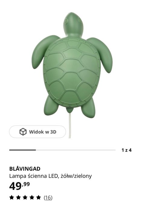 Sprzedam lampki ścienne zółw IKEA BLAVINGAD