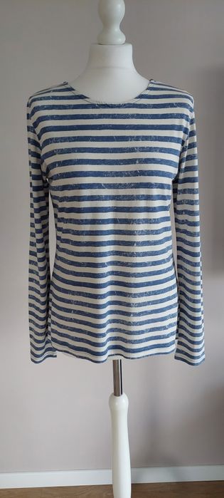 Mustang r.M longsleeve w paski biało-niebieskie