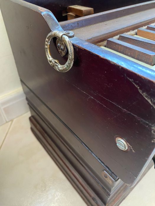 Harmônio Piano Fole França séc XIX 68 cm Funciona
