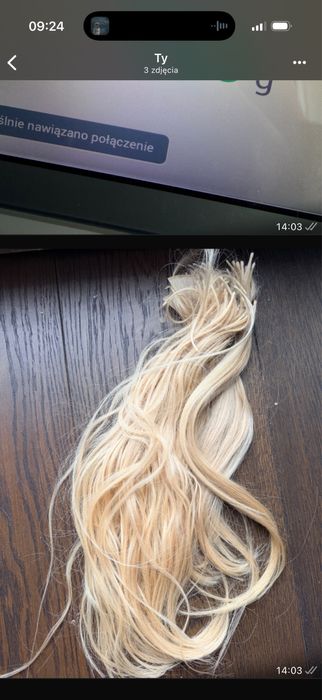 Włosy naturalne 47cm jak nowe