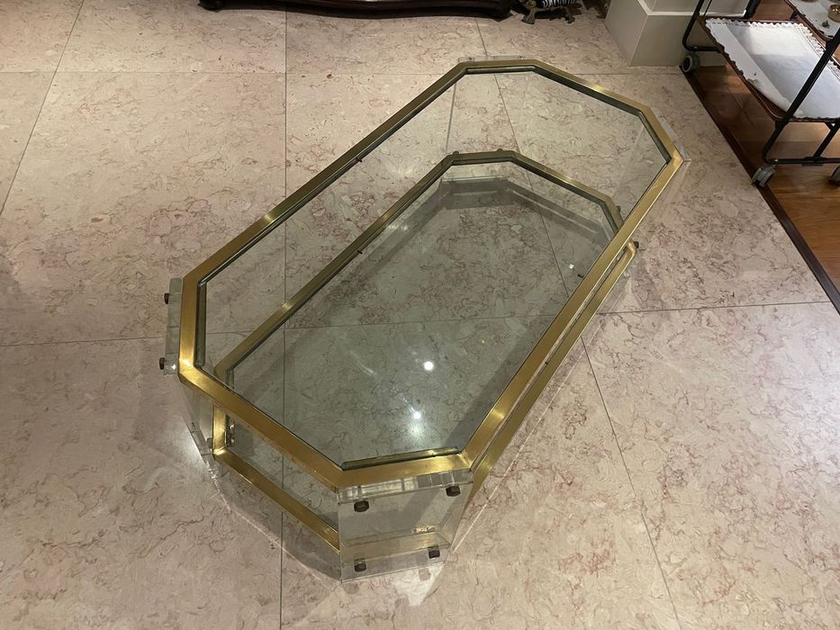 Mesa de centro de vidro vintage