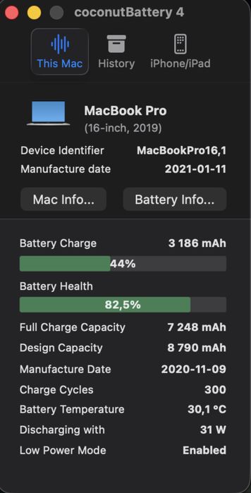 MacBook Pro 16″ 2019 / Intel Core i7 / 16GB RAM /Gray/ А2141