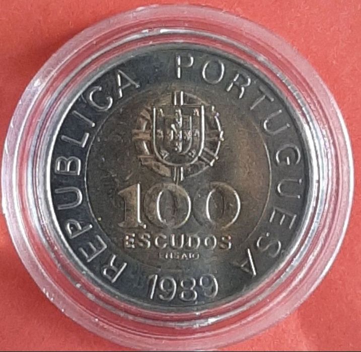 República, 100 Escudos, 1989, Ensaio em Relevo, Touro, Rara, Bi-Metáli