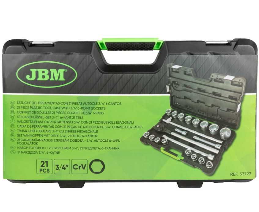 JBM Jogo chaves caixa 3/4 hexagonal 21Pcs 53727
