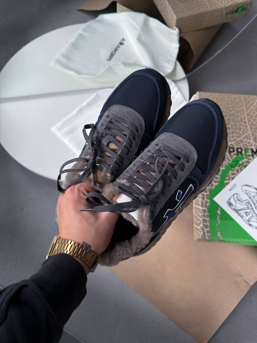 Р37 Зимові жіночі Кросівки Premiata Mick Leather Blue Winter: 3