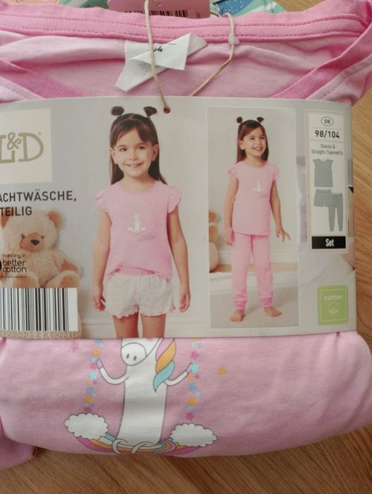 3 częściowa piżamka dla dziewczynki