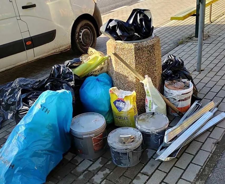 Wywóz gruzu w workach, luzem, śmieci, papa