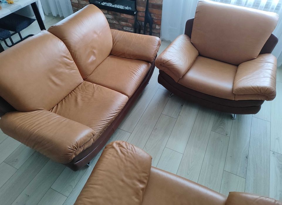 Skórzany zestaw wypoczynkowy