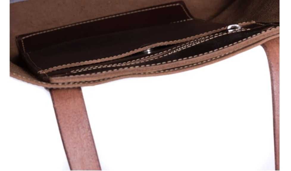 Saco Tote Bag em couro Bovino feito Totalmente a Mão