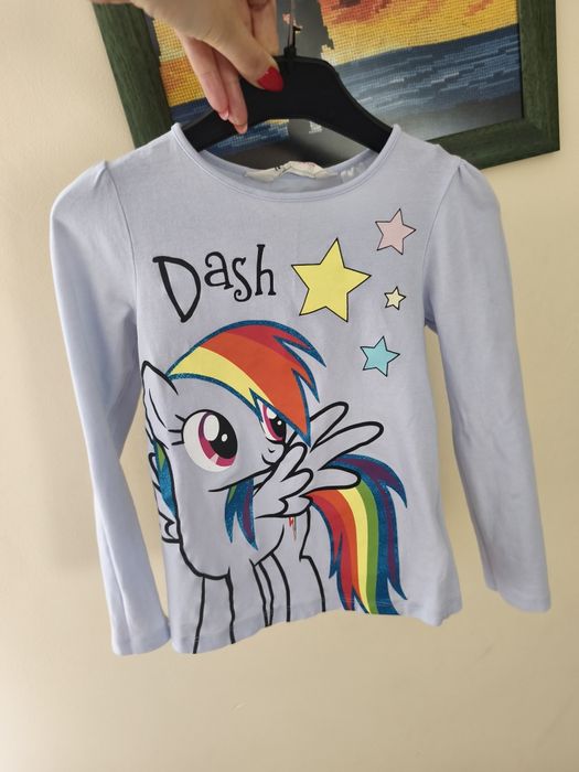 Jak nowa bluzka my little pony rainbow dash H&M r.116 brokat