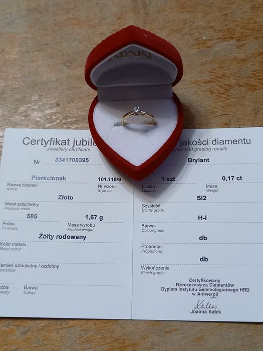 Pierścionek Apart z brylantem 0,17 ct