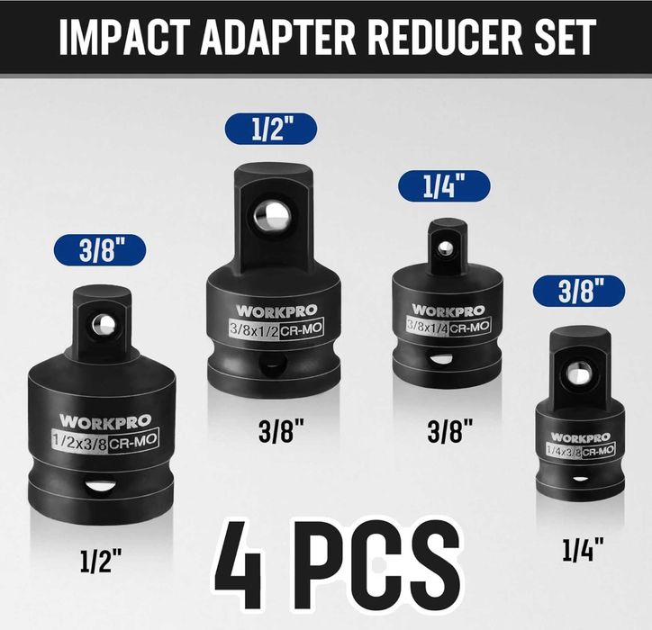 Набір ударних адаптерів WORKPRO (Impact Socket Adapter Set)