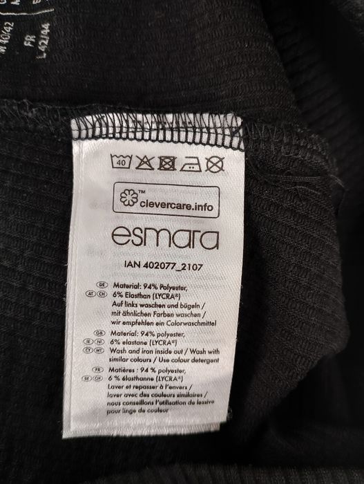 Czarne spodenki kolarki prążkowane Esmara rozmiar L