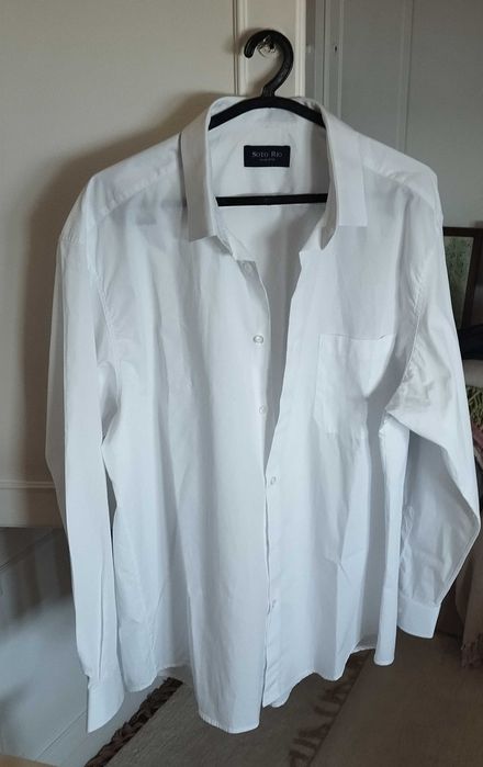 Camisa branca nova tamanho 44 100% algodão manga comprida