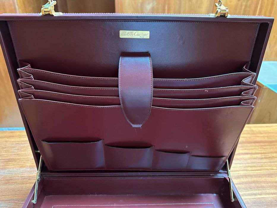 Pasta Executiva Cartier de Luxo – Genuína Vintage – Como Nova
