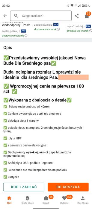 NOWA Duża buda dla psa 101x69x70