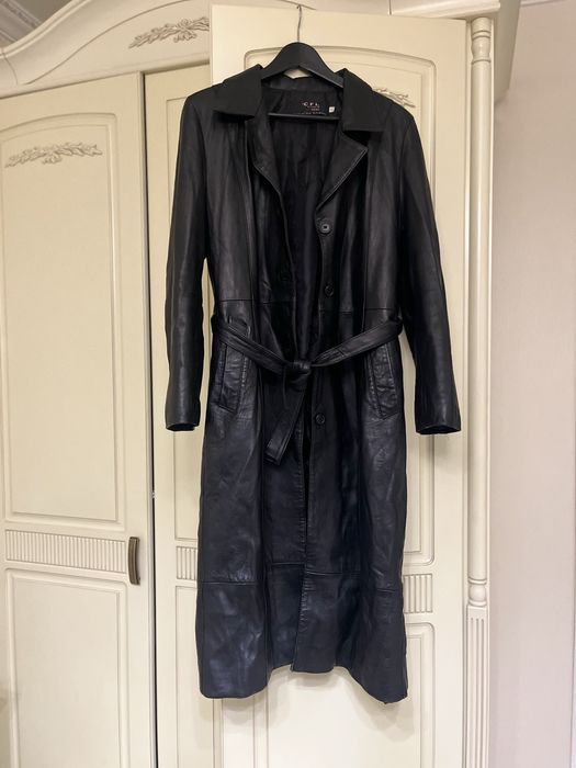 Кожаный тренч. Плащ.Пальто.Кардиган.