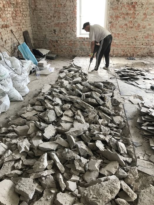 ПОСЛУГИ З ДЕМОНТАЖУ/ДЕМОНТАЖ стяжки,стін,плитки,вивіз буд сміття