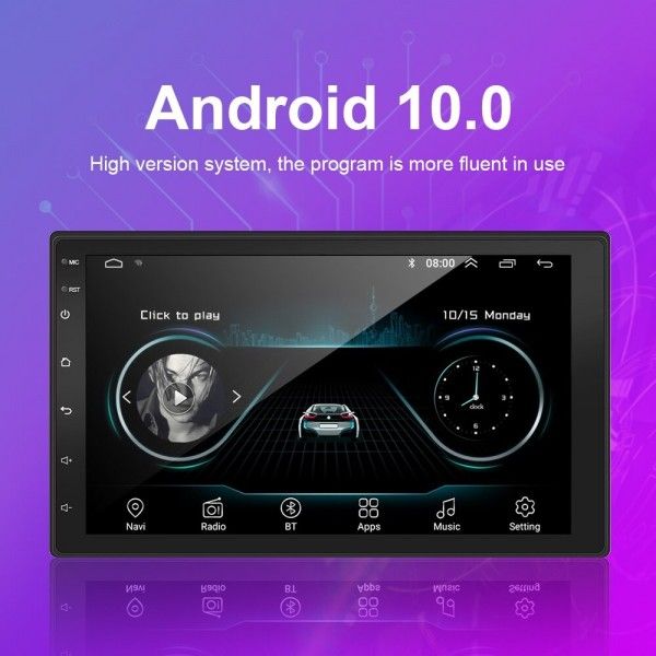 Autorádio Multimédia Android 10.0 com Ecrã Táctil