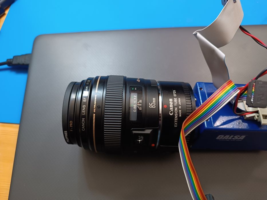 Câmera DALSA + Objetiva Canon 85mm 1/1.8
