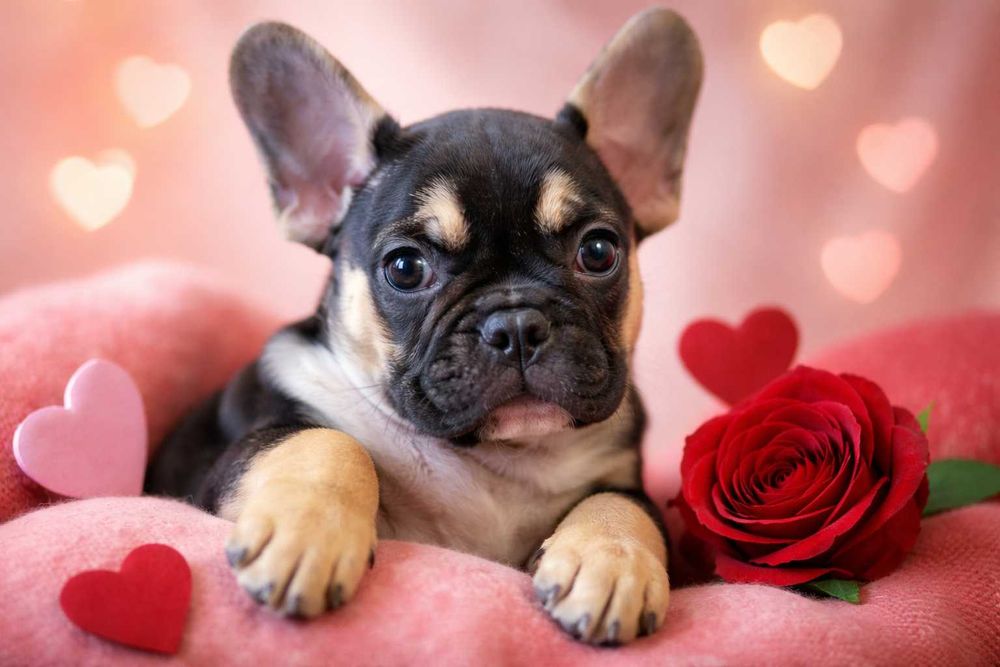 Дівчинка французького бульдога