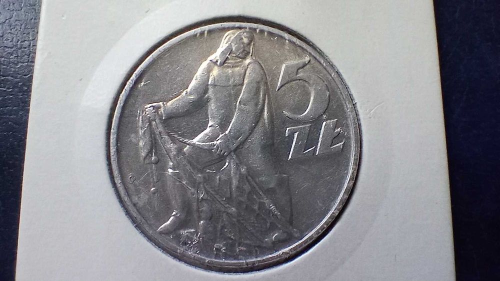Stare monety 5 złotych 1974 Rybak PRL piękna