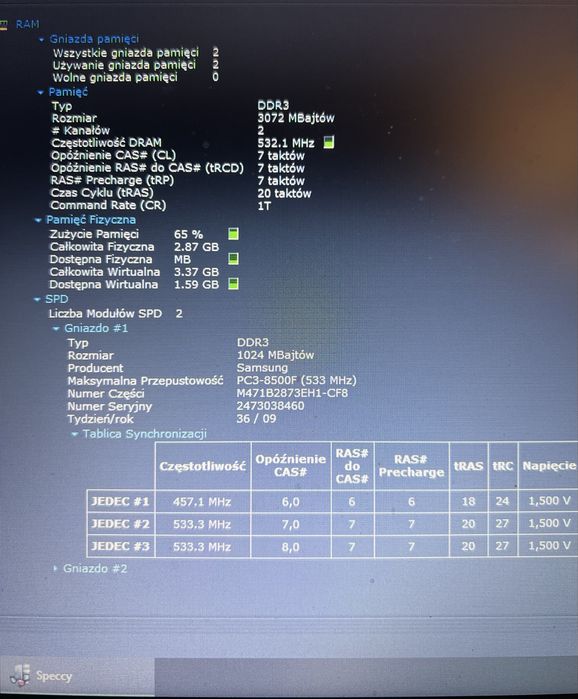 Pamięć RAM do laptopa 4GB (2x2GB) DDR3 Samsung / Hynix | 100% SPRAWNE