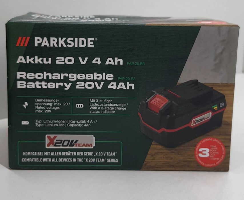 Akumulator Parkside PAP 20 B3 4ah 20V – PEŁNA MOC DO TWOICH URZĄDZEŃ