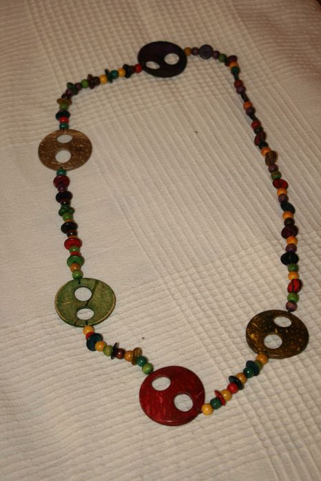 Colar Colorido Madeira - 47 cm