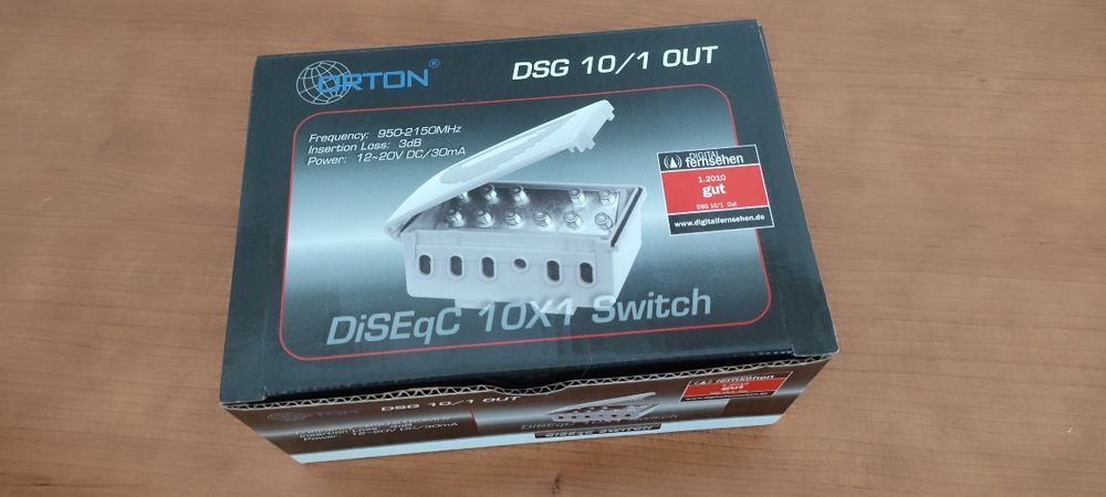 Switch DiSEqC Orton DSG 10/1 – Alta Qualidade p/ Antenas Parabólicas
