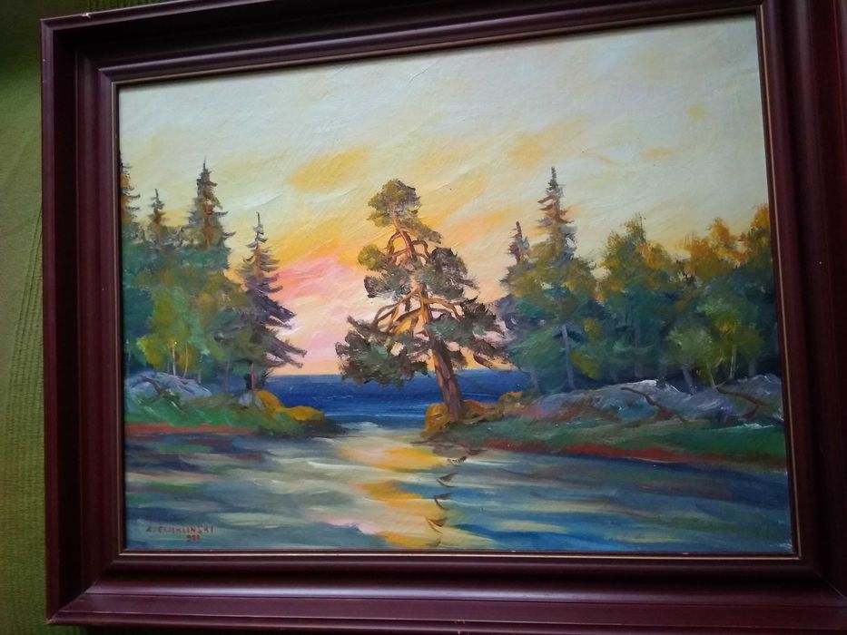100 letni olejny pejżaż sygnowany Z.Ćwikliński